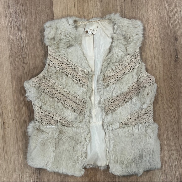 Aryn K 100% Rabbit Fur Vest White Size Medium - Picture 3 of 7